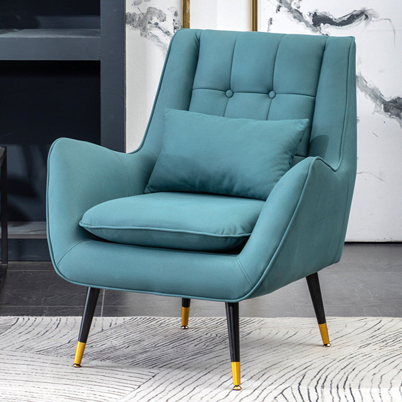 Modern 30.7" Wide Barrel Accent Chair with Basic Four Legs for Bedroom