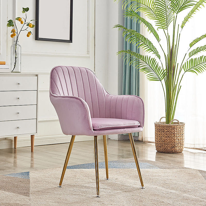 Flared Arms Solid Color 23.6"Wide  Armchair with Basic Four Legs