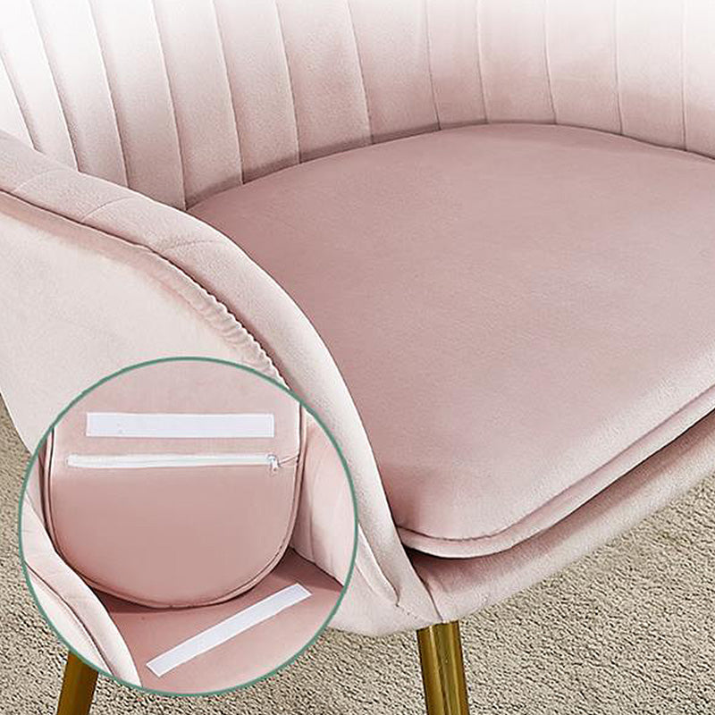 Flared Arms Solid Color 23.6"Wide  Armchair with Basic Four Legs