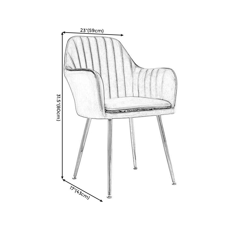 Flared Arms Solid Color 23.6"Wide  Armchair with Basic Four Legs