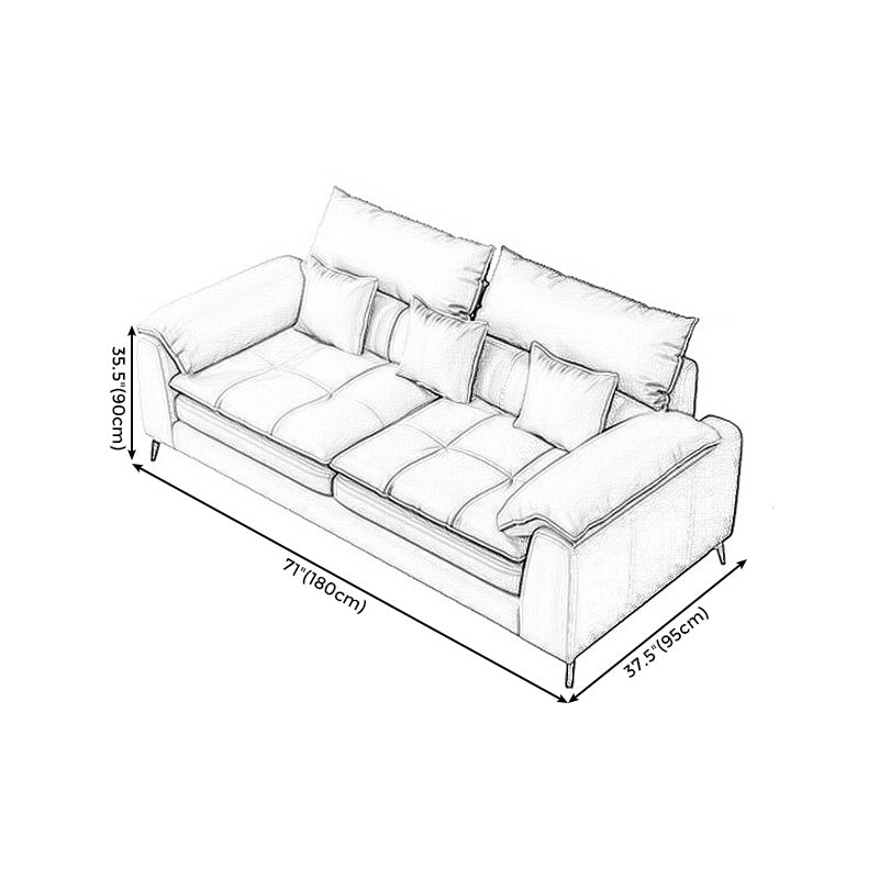 Faux leather Sectional Pillow Top Arm Beige Sectional for Living Room