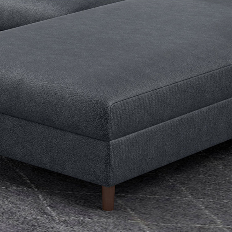 Square Arm Dark Gray Cushion Back Storage Stain-Resistant Sofa