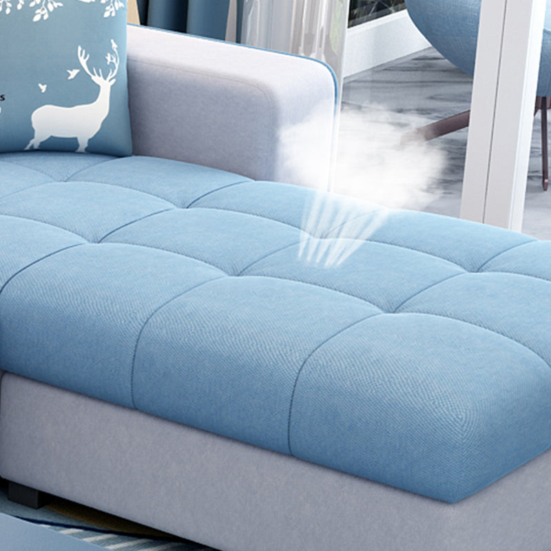 Square Arms L-Shape Sectionals 106.3"D High Back Sofa with Storage