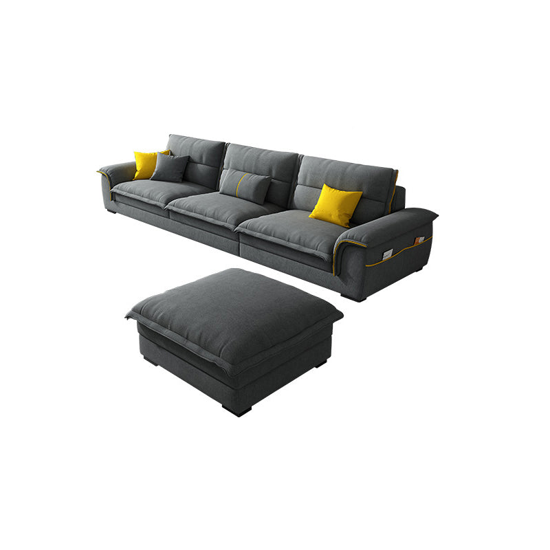 Flared Arm Furniture Sectionals Dark Gray Sofa Sectional with Pillows