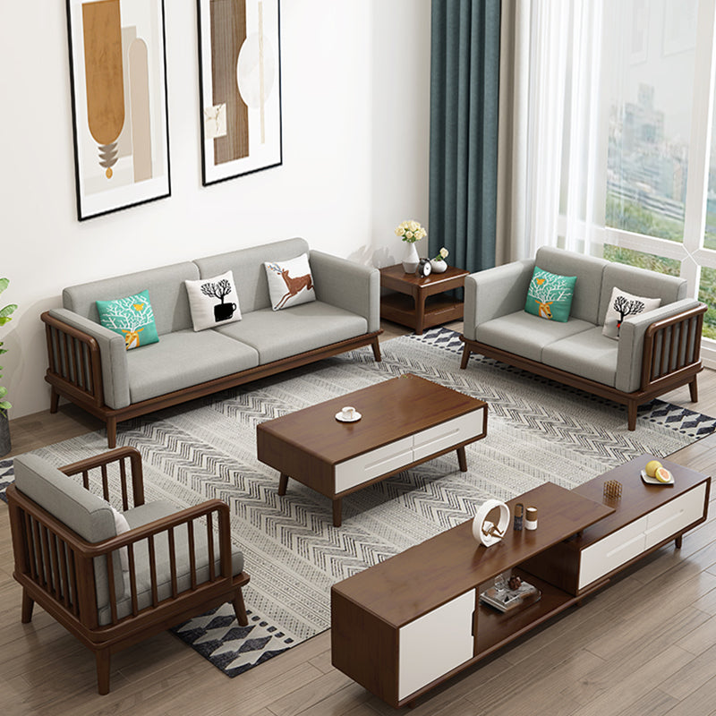 Linen Cushions Modern  Sofa 31"W Square Arm Sofa  for Living Room