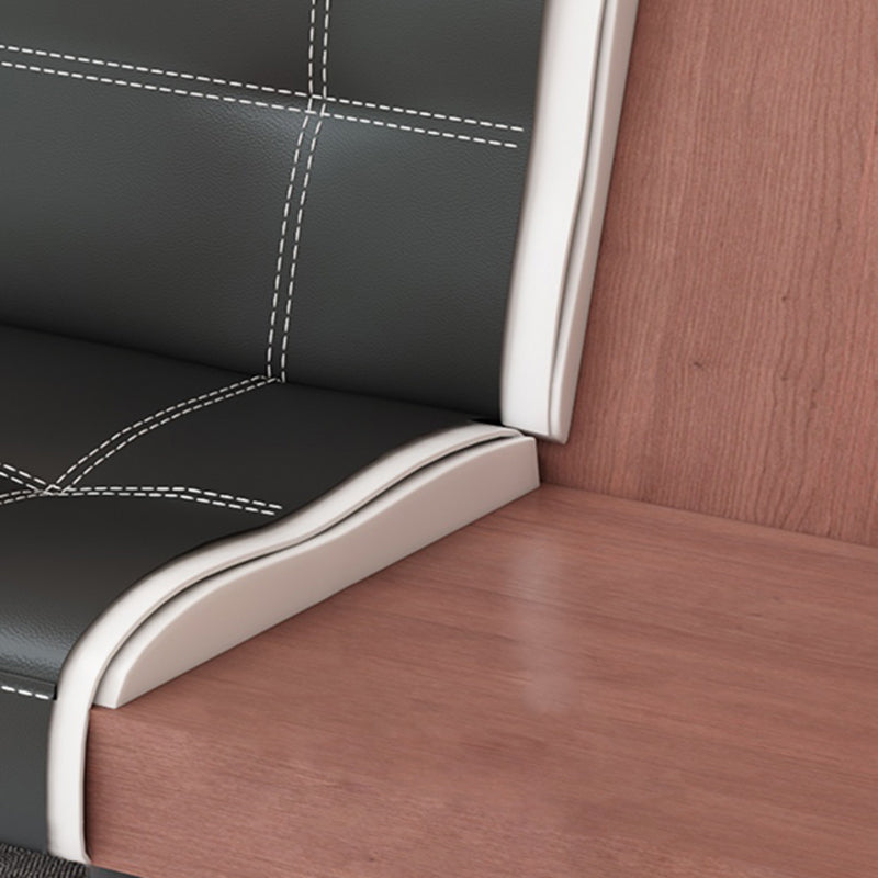 Modern Faux Leather Sofa Armless Convertible Biscuit Back Couch