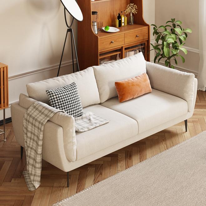 Cotton Blend Modern Sofa 33"W  Back Sofa for Living Room with Pillow Top Arm