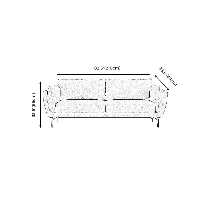 Cotton Blend Modern Sofa 33"W  Back Sofa for Living Room with Pillow Top Arm