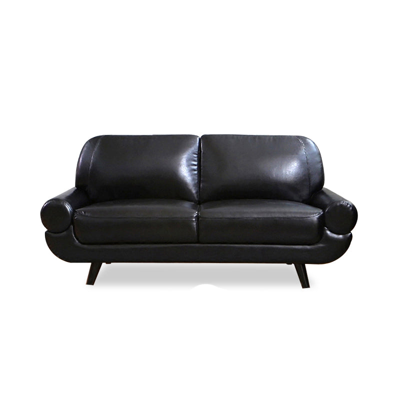 Sewn Pillow Back Sofa Modernism Faux Leather Pillow Top Arm Sofa