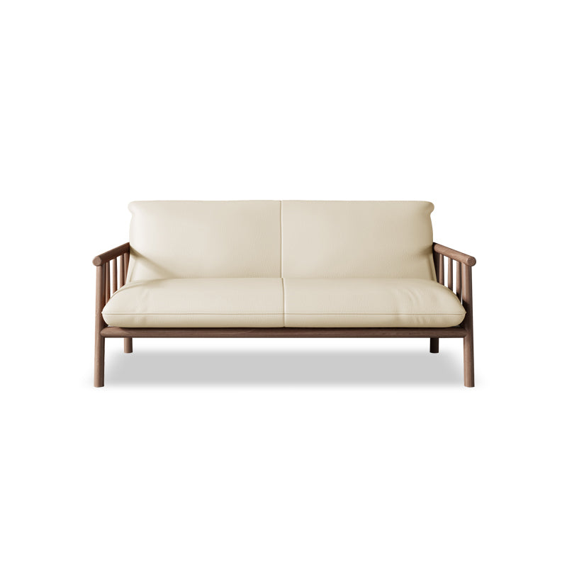 Mid-Century Modern Faux Leather Sofa 29 "W Square Arm Couch for Living Room
