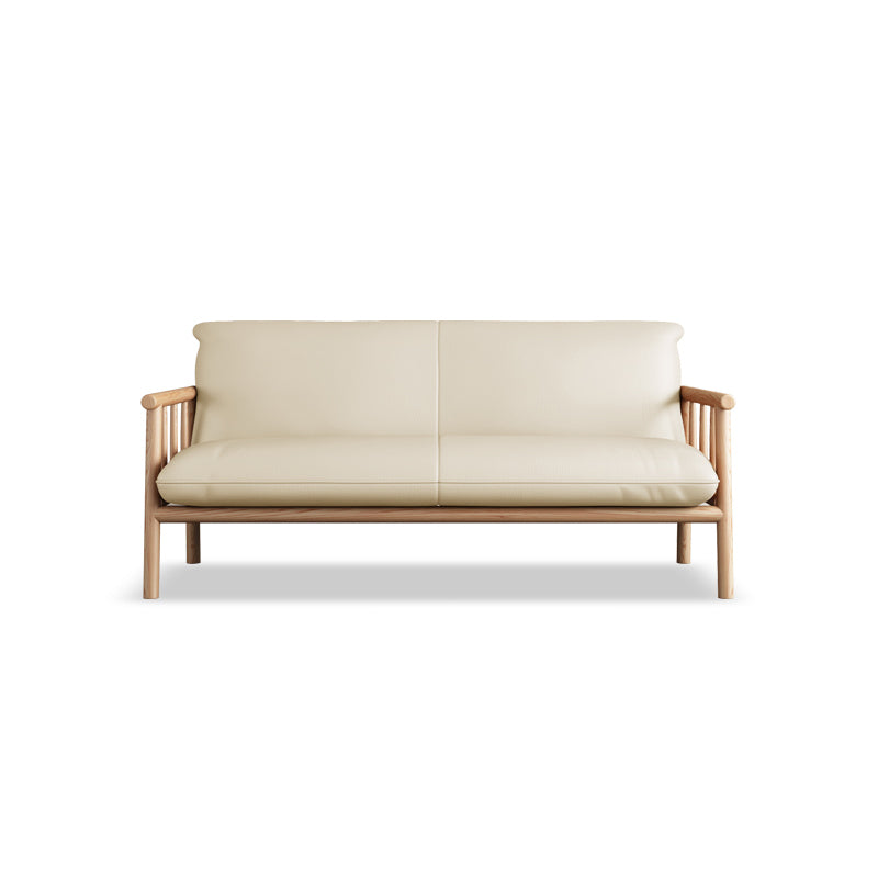 Mid-Century Modern Faux Leather Sofa 29 "W Square Arm Couch for Living Room
