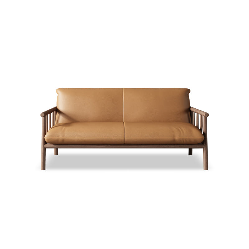 Mid-Century Modern Faux Leather Sofa 29 "W Square Arm Couch for Living Room