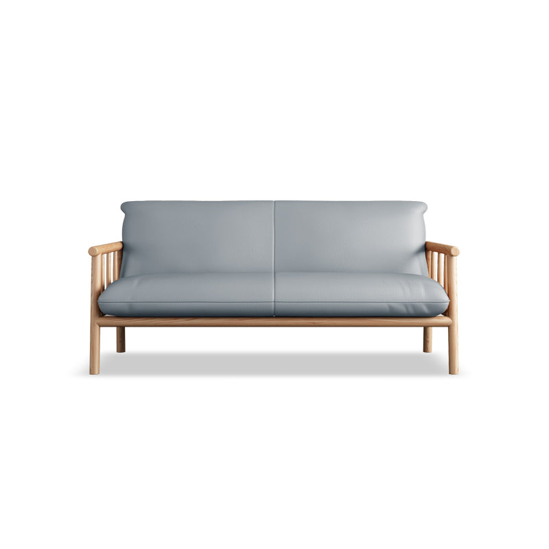 Mid-Century Modern Faux Leather Sofa 29 "W Square Arm Couch for Living Room