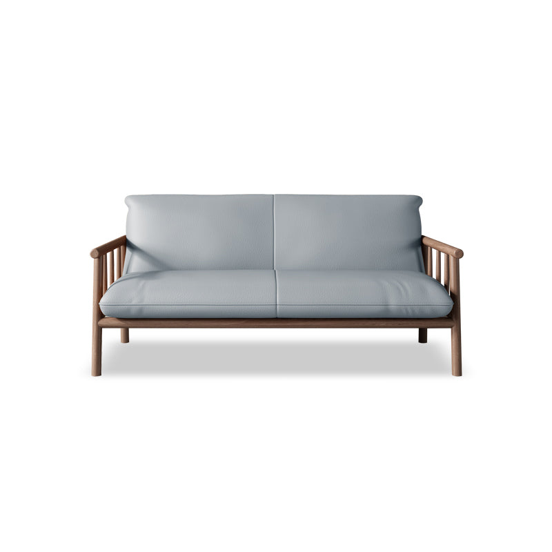 Mid-Century Modern Faux Leather Sofa 29 "W Square Arm Couch for Living Room