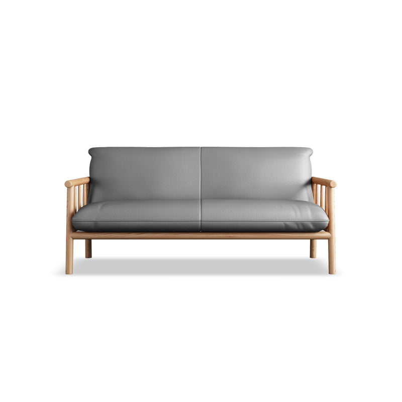 Mid-Century Modern Faux Leather Sofa 29 "W Square Arm Couch for Living Room
