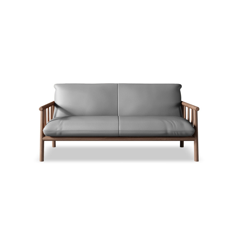 Mid-Century Modern Faux Leather Sofa 29 "W Square Arm Couch for Living Room
