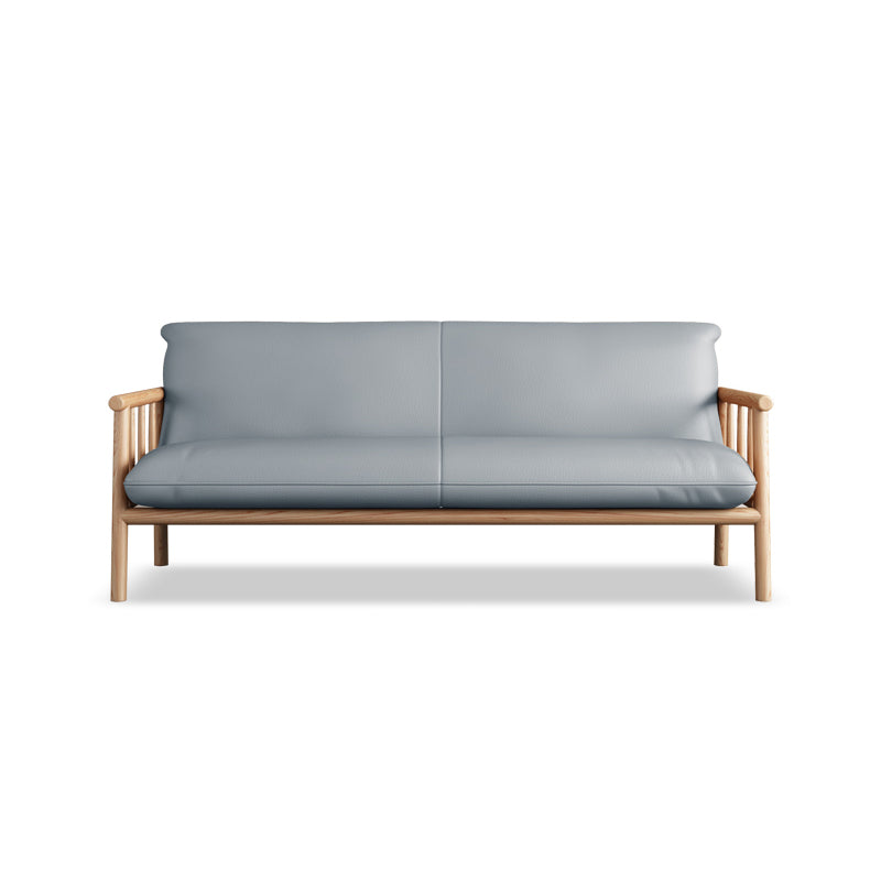 Mid-Century Modern Faux Leather Sofa 29 "W Square Arm Couch for Living Room