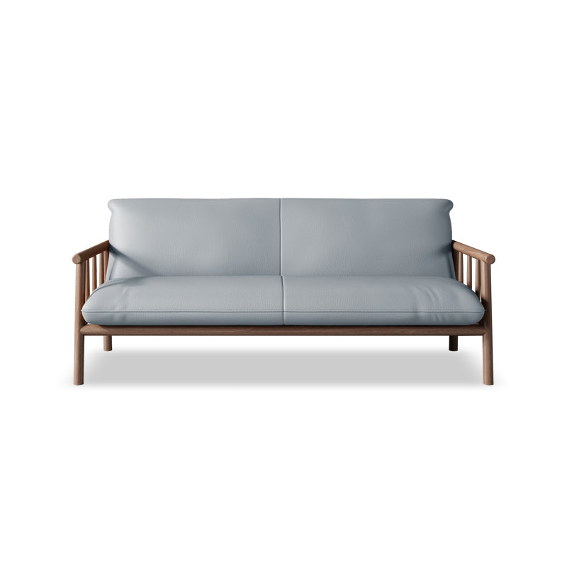 Mid-Century Modern Faux Leather Sofa 29 "W Square Arm Couch for Living Room