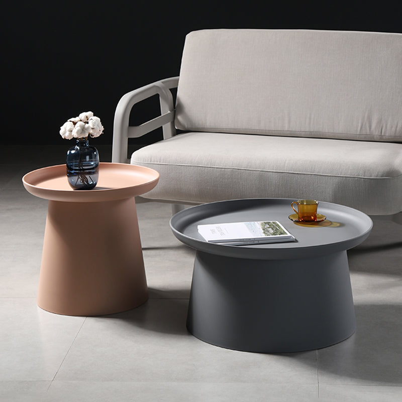 Scandinavian Round Tray Top Side End Table Plastic Pedestal End Table