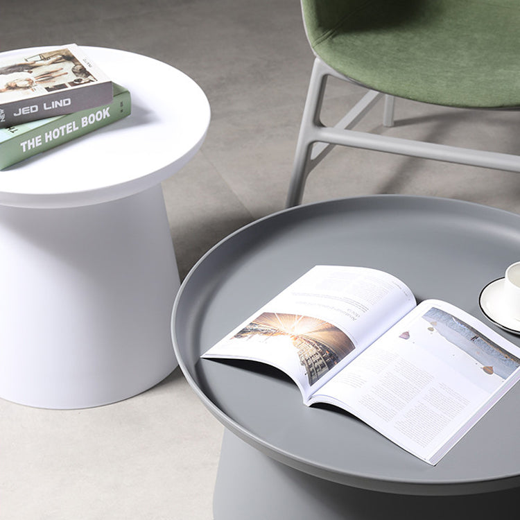 Scandinavian Round Tray Top Side End Table Plastic Pedestal End Table