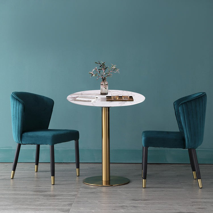 29.5-inch Tall Side End Table Round Steel Pedestal Table for Living Room