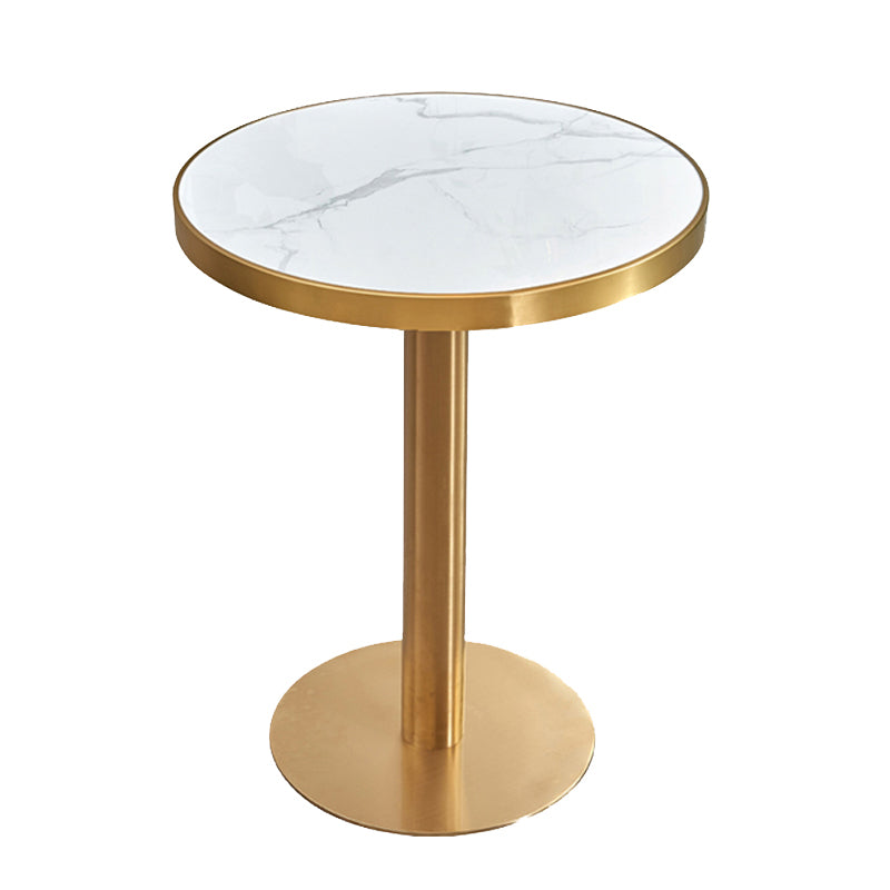 29.5-inch Tall Side End Table Round Steel Pedestal Table for Living Room