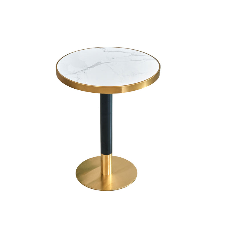 29.5-inch Tall Side End Table Round Steel Pedestal Table for Living Room