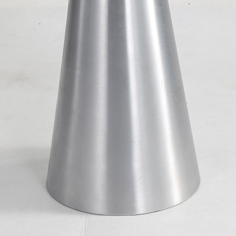Contemporary Stainless Steel Round Side End Table with Metal Pedestal Leg