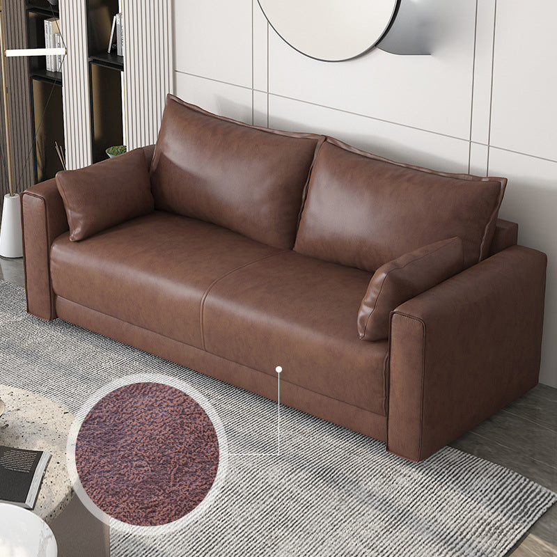 Standard Genuine Leather and Faux Leather Down Fill Sponge Loveseat