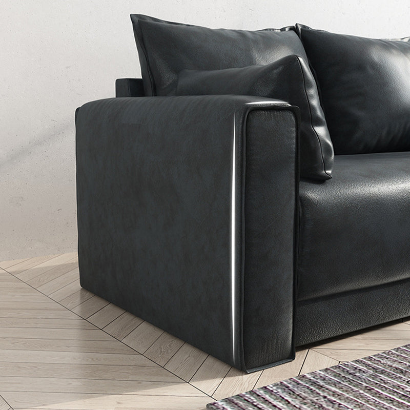 Standard Genuine Leather and Faux Leather Down Fill Sponge Loveseat