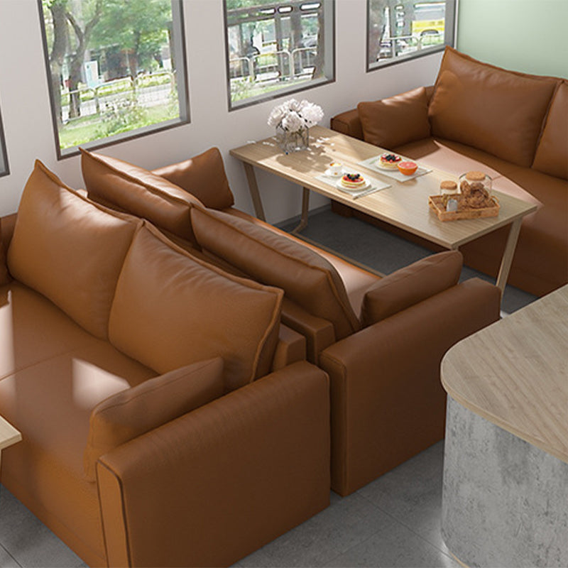 Standard Genuine Leather and Faux Leather Down Fill Sponge Loveseat