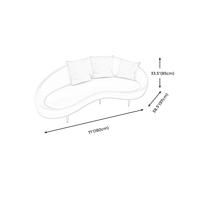 Beige Scandinavian Sofa with Tight Back 93' Wide for Living Room