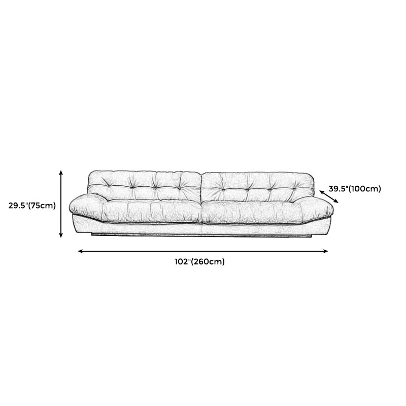 Modern Style Pine Material Base Cloth Art & Deerskin Blue Rectangular Armrest Sofa