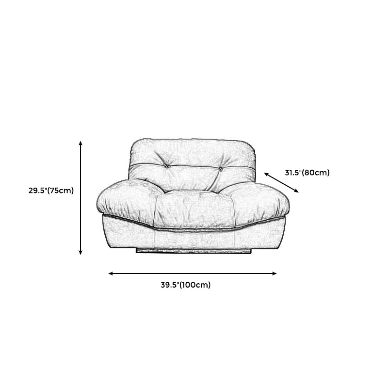 Modern Style Pine Material Base Cloth Art & Deerskin Blue Rectangular Armrest Sofa