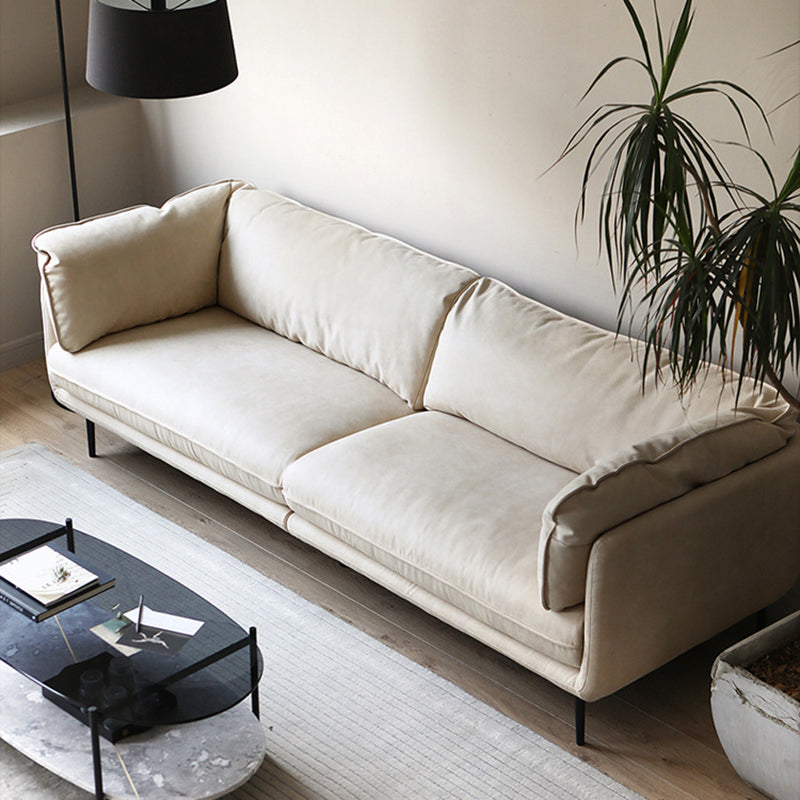 Modern Style Cloth Art & Rectangle Sofa of Coriaceous Rice White