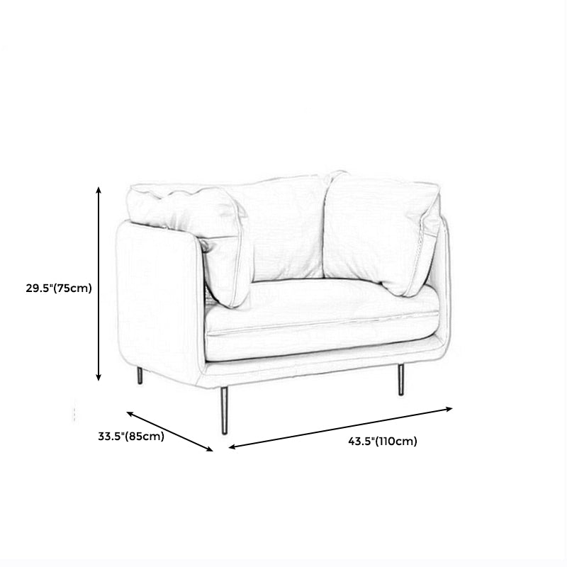 Modern Style Cloth Art & Rectangle Sofa of Coriaceous Rice White