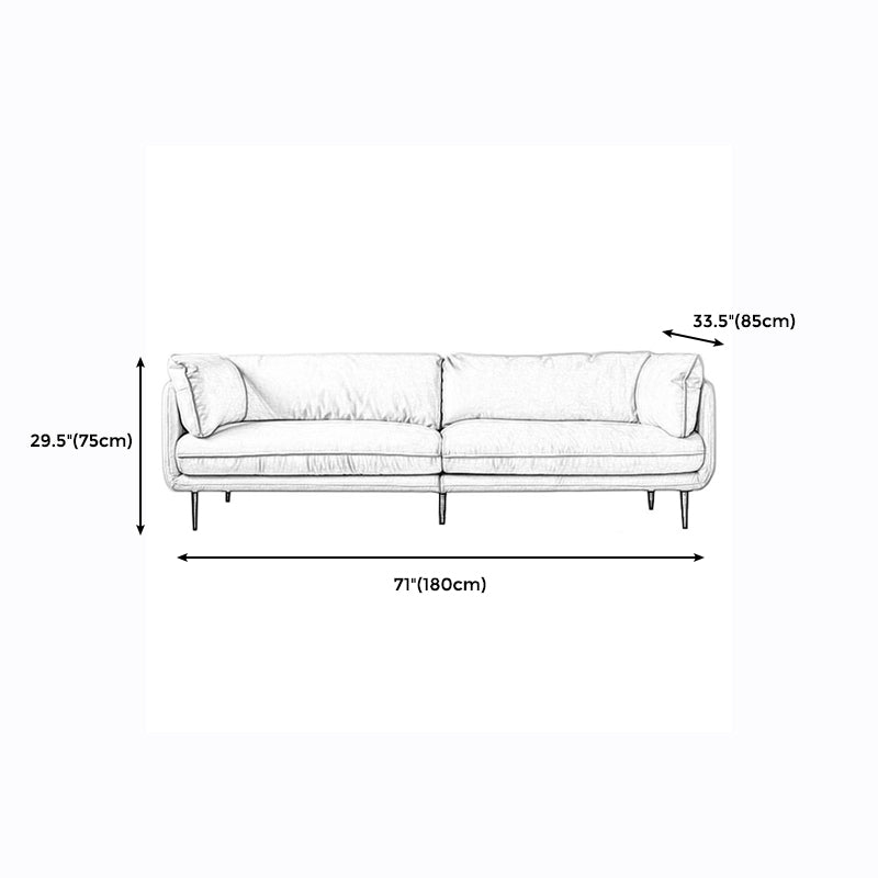 Modern Style Cloth Art & Rectangle Sofa of Coriaceous Rice White