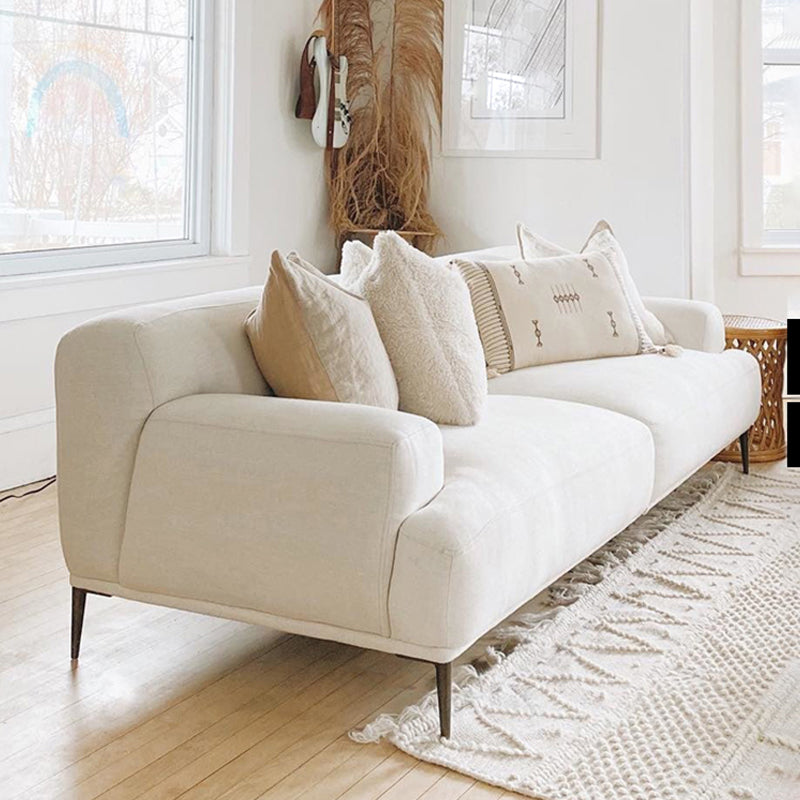 Linen Recessed Arm Sofa 38"W  Modern Cushions Sofa for Living Room