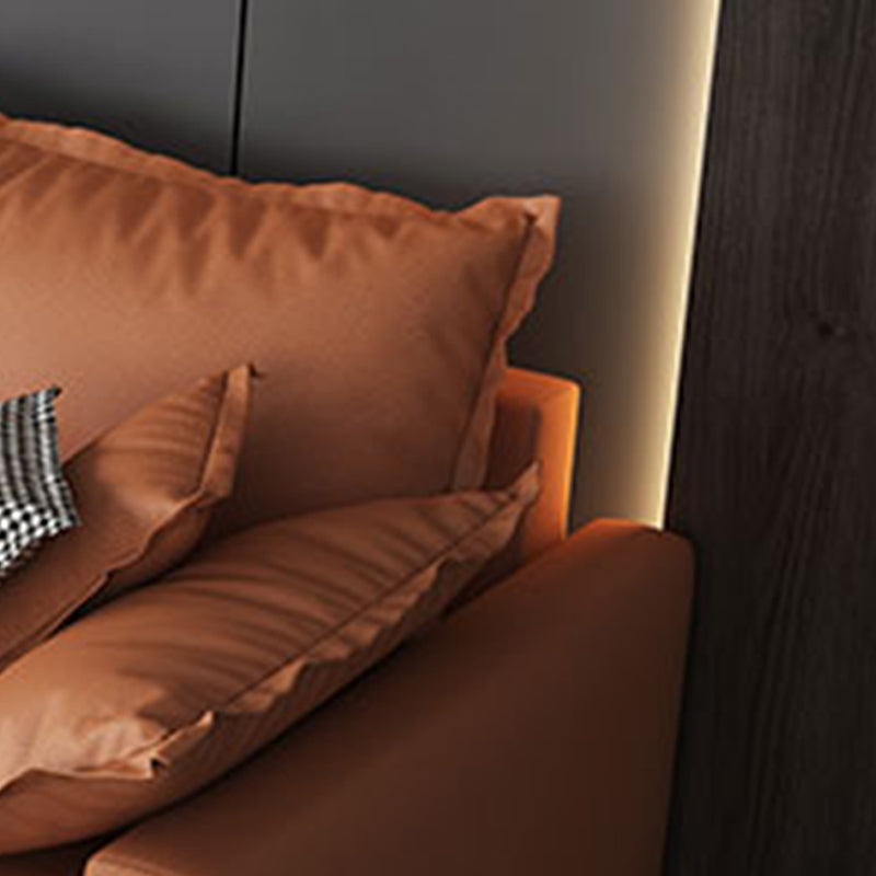 29.53" H Faux Leather Square Arm Modern Sofa with Cushions for Living Room