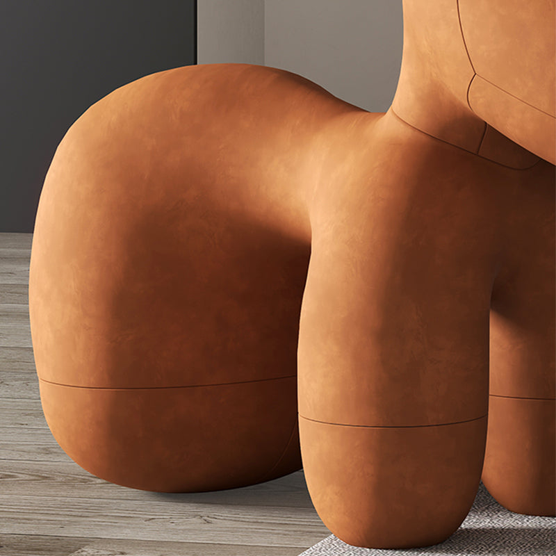 Modern Fabric Accent Chair Animal Armless Slipper Chair for Living Room