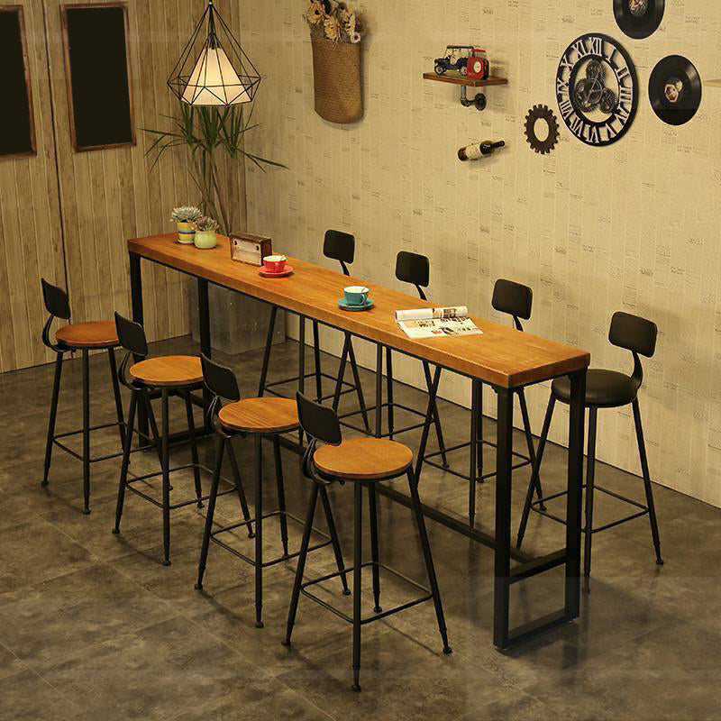 Industrial Rectangle Bistro Bar Desk Coffee Shop Trestle Bistro Bar Table