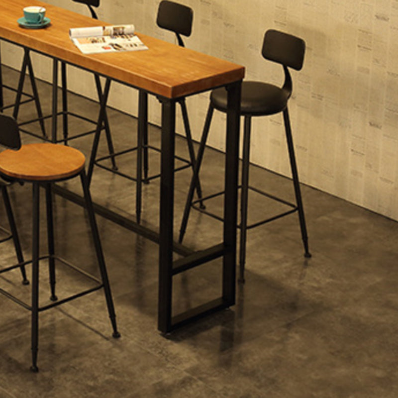 Industrial Rectangle Bistro Bar Desk Coffee Shop Trestle Bistro Bar Table