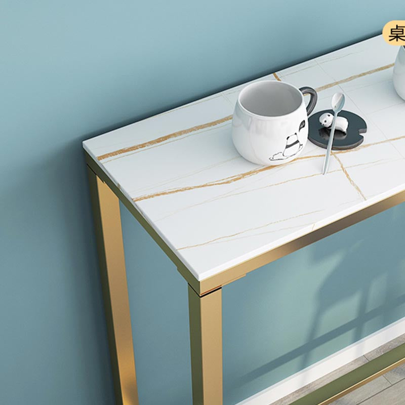 Contemporary Stone Top Bar Table 42-inch Height Iron Pedestal Bistro Table