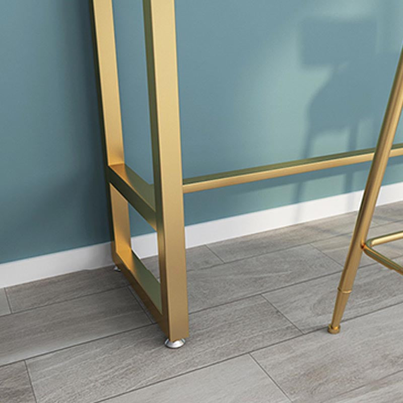 Contemporary Stone Top Bar Table 42-inch Height Iron Pedestal Bistro Table