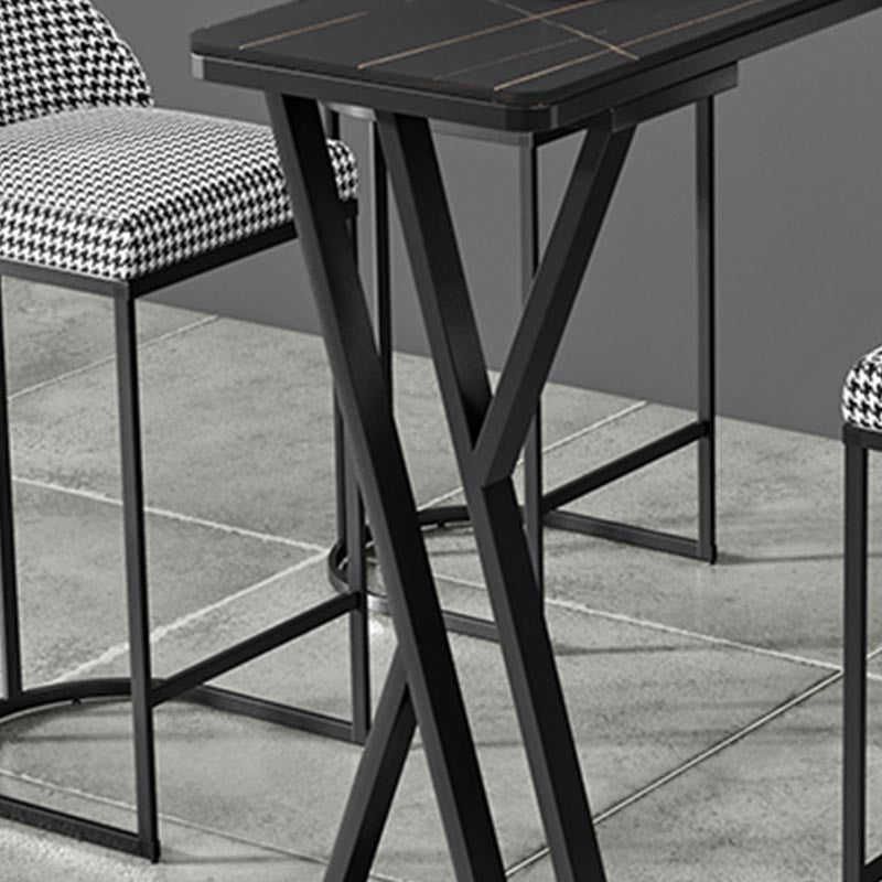 Industrial Rectangle Top Counter Table 42-inch Height Table for Coffee Shop