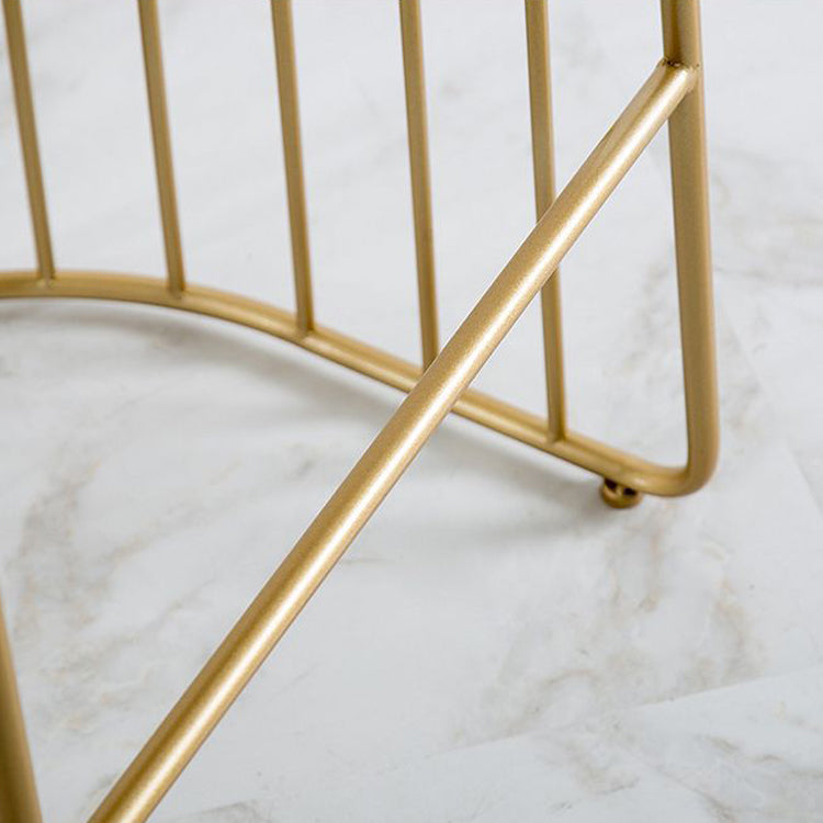 Glam Style Upholstered Bar Stools Armless Low Back Stools with Metal Base