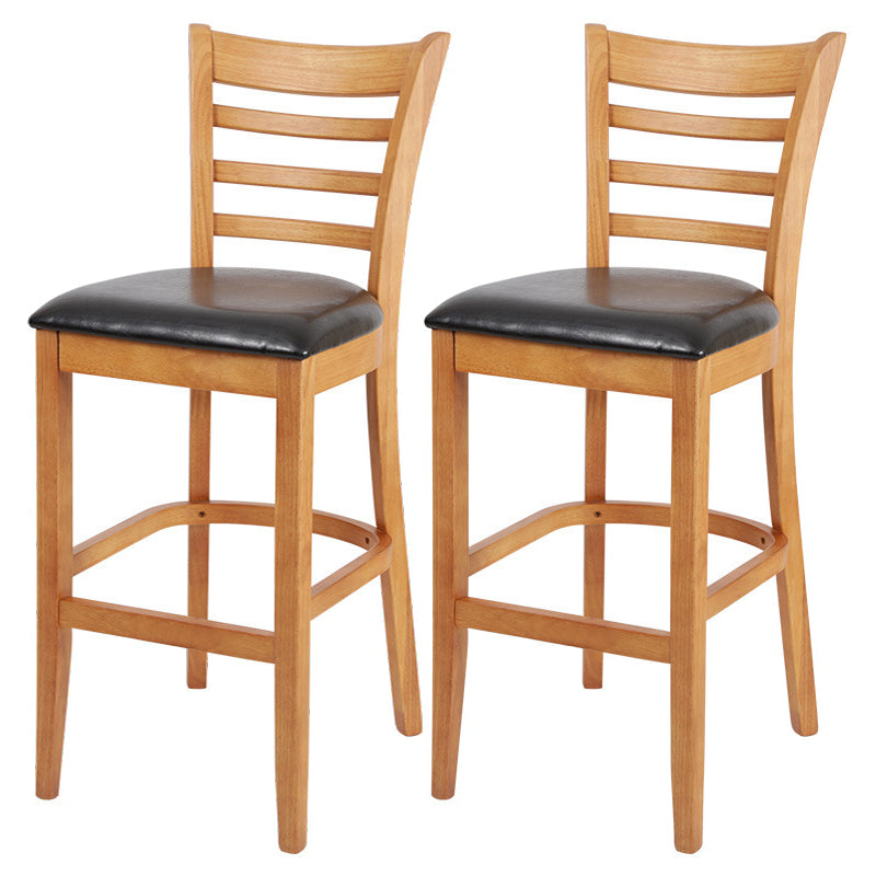 Modern Style Low Back Bar stool PU Leather Counter Bar Stool with Wooden Legs