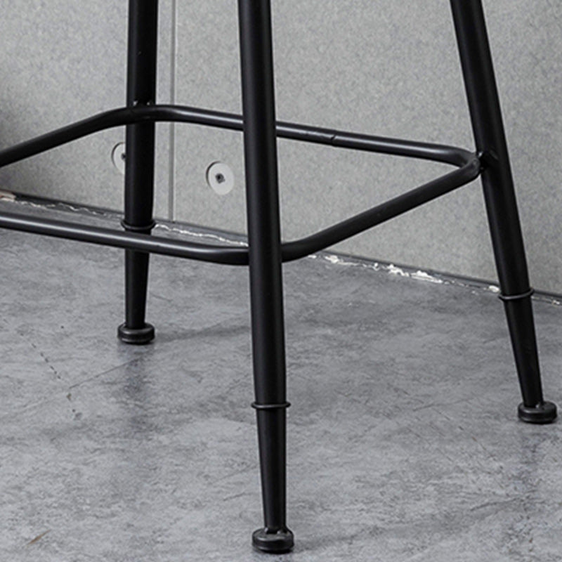 Indoor Industrial Wood Top Barstool Metal 4 Legs Bar Stool with Pedal