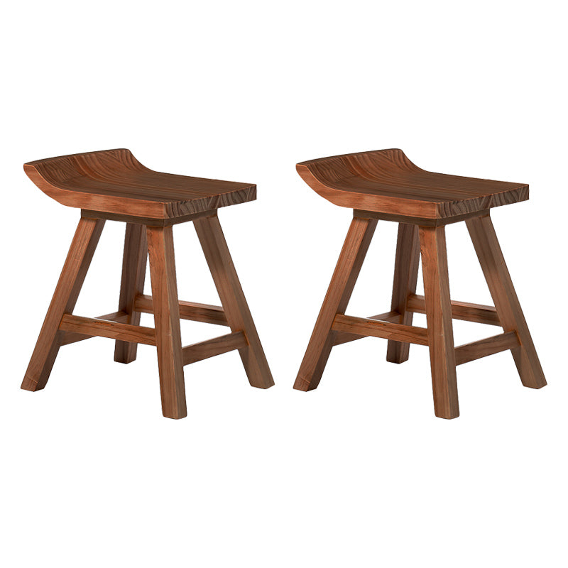 Modern Armless Backrest Counter Stool Wood Cafe Bar Stool with Seat and Pedal
