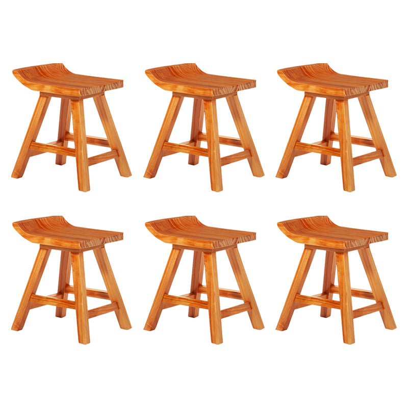 Modern Armless Backrest Counter Stool Wood Cafe Bar Stool with Seat and Pedal